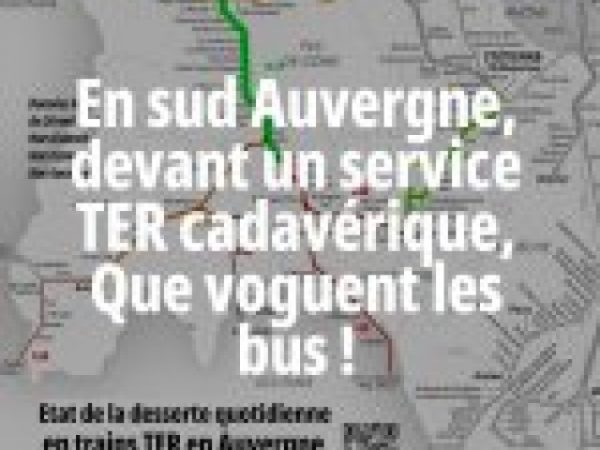 En sud Auvergne devant un service TER cadavérique, vive les bus !
